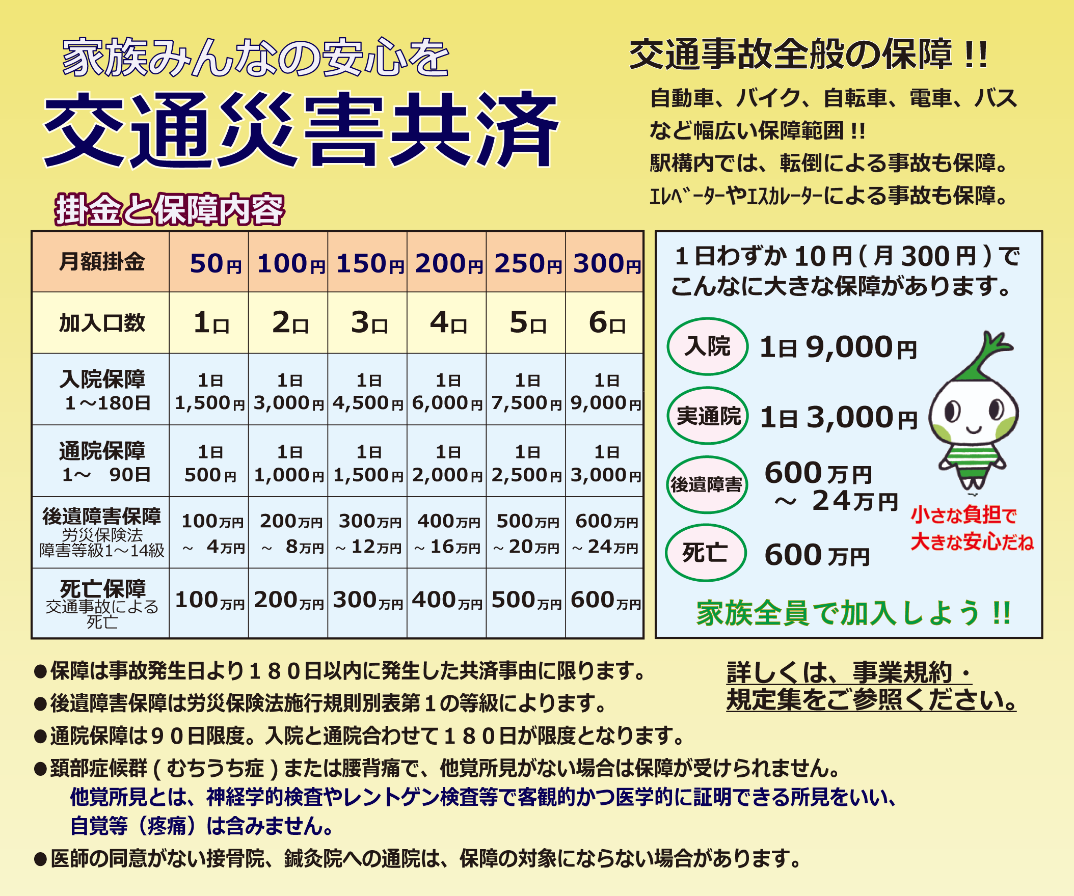 交通災害共済のパンフレット
